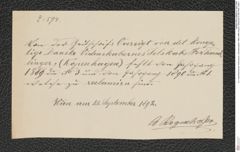 k.k. naturhistorisches Hofmuseum, Intendanzakten 1885-1896 (Hauer), Aktenzahl Z.594/1892, Seite 1